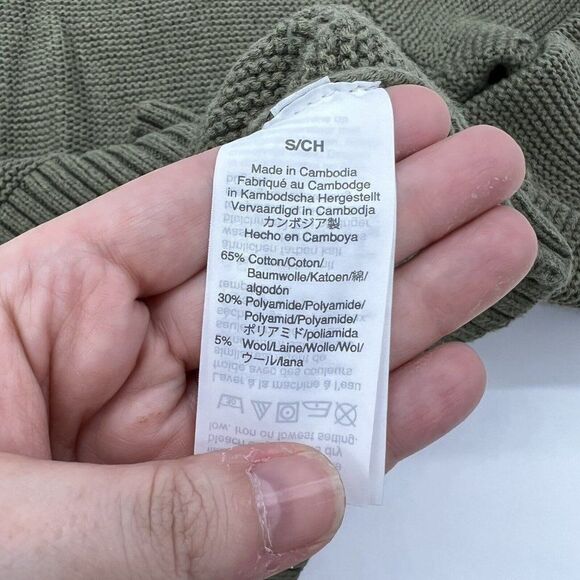 J Crew Green Wool Blend Basic Sweater size small - Picture 3 of 3